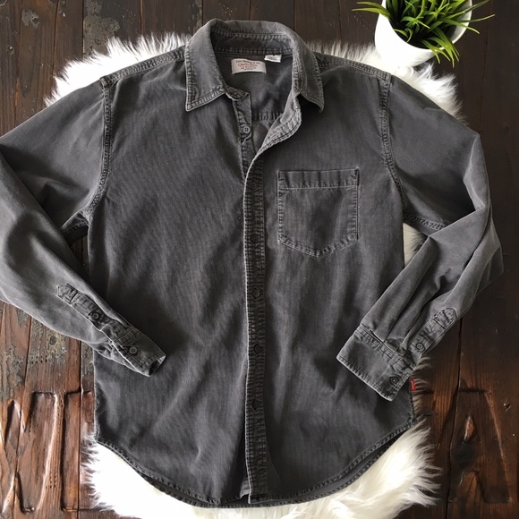 Levi's Other - LEVI'S Gray Corduroy Button Shirt Men's SMALL VTG?